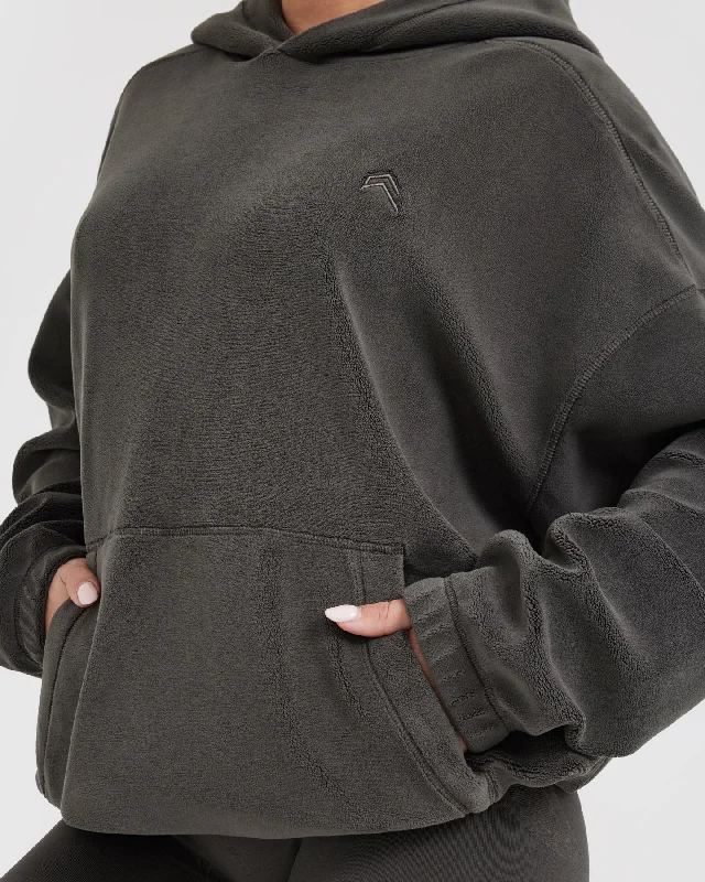 Fleece Oversized Hoodie | Deep Taupe