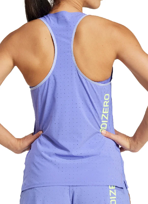 adidas Adizero Womens Running Vest Tank Top - Blue