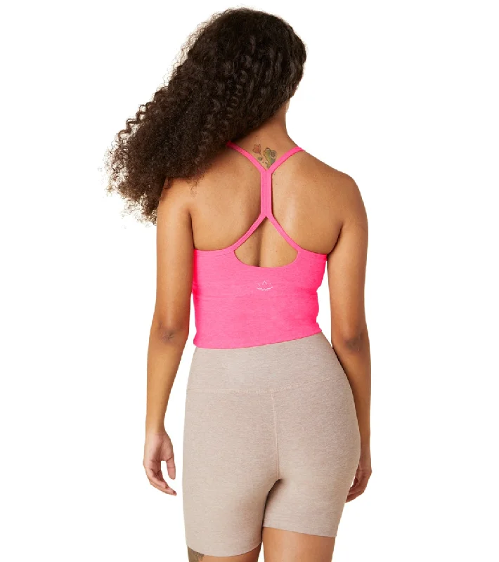 Beyond Yoga Spacedye Slim Racerback Cropped Tank Electric Pink Heather