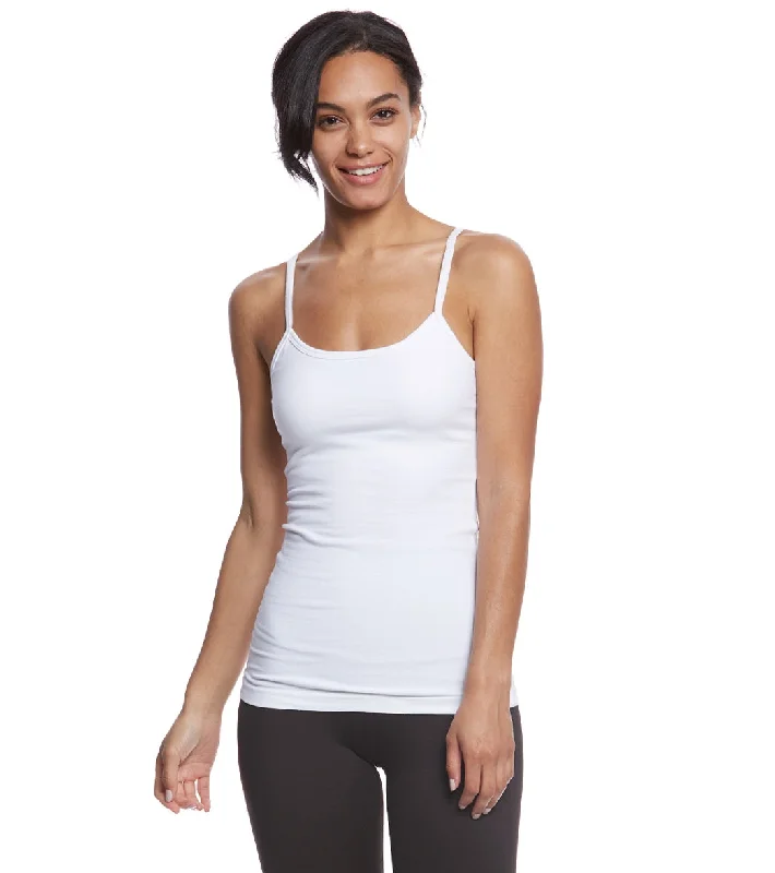 Hard Tail Long Yoga Sport Bra Tank White