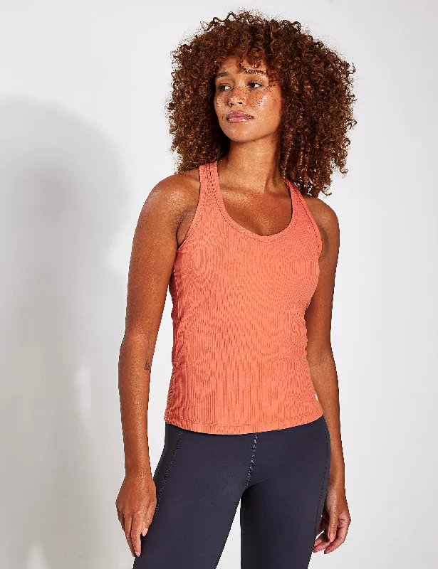 Leera Ribbed Tank - Terracotta