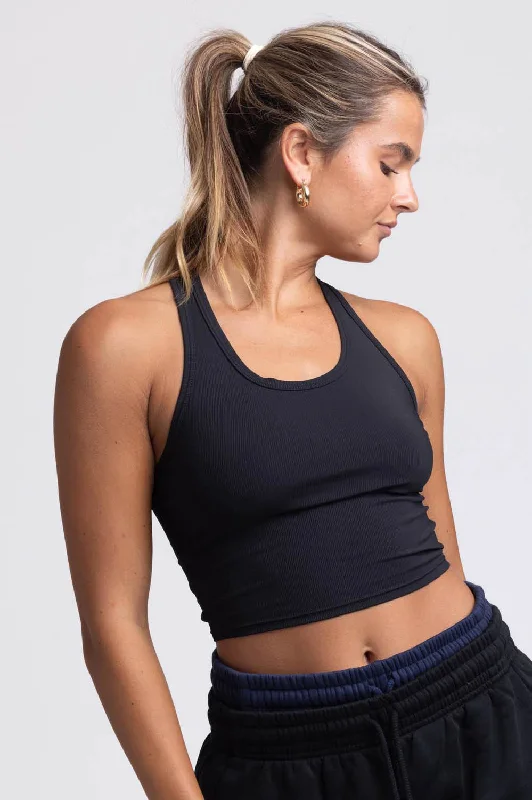 Rochelle Basic Crop Top - Black