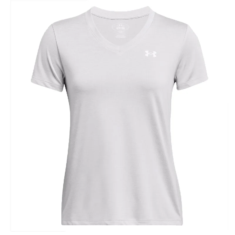 Under Armour Tech Twist V-Neck Short Sleeve Tee - Womens - Halo Grey/White