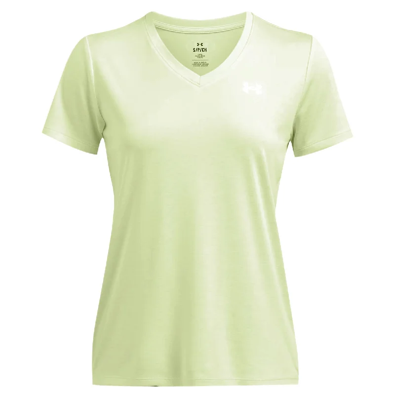 Under Armour Tech V-Neck Twist Training Tee - Womens - Retro Green/White