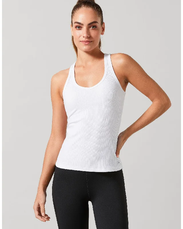 Lilybod Leera Long Rib Tank - White