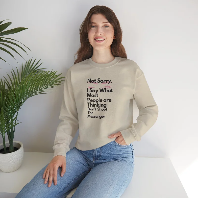 Not Sorry Heavy Blend Sweatshirt Black Letters