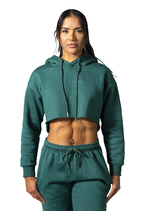 Series 1 Cropped Hoodie - Forest Green