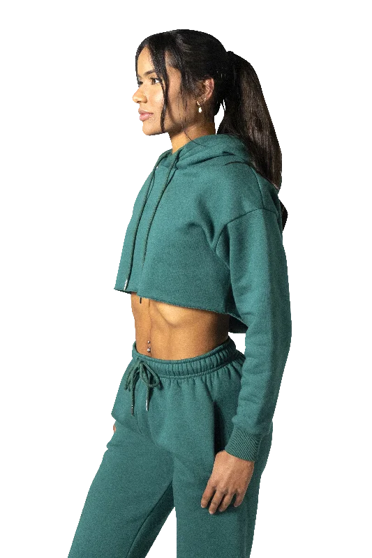 Series 1 Cropped Hoodie - Forest Green