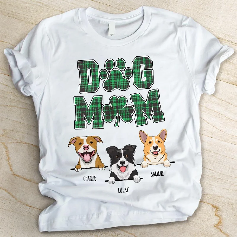 St Patrick's Day - Dog Mom - Personalized Custom Unisex T-shirt