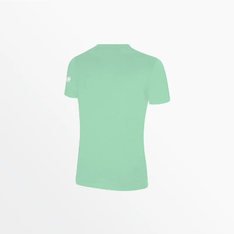 WOMEN'S BASICS TEE WITH SLEEVE LOGO