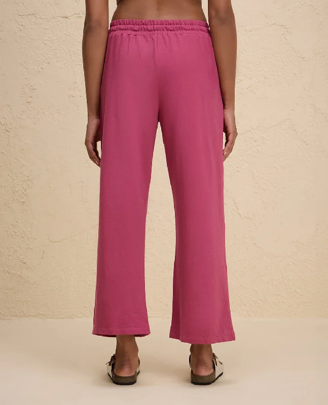 Nykd By Nykaa Summer Essential Comfort Cotton Terry Lounge Pants -NYLE606-Grape