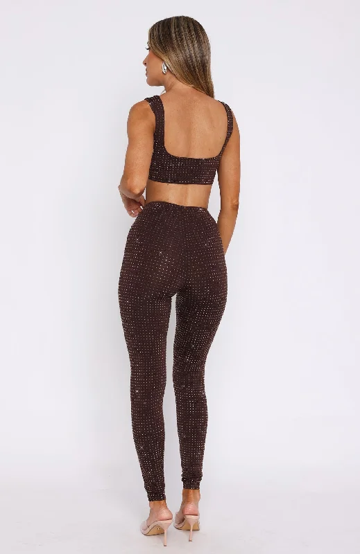 Running Late Embellished Pants Chocolate