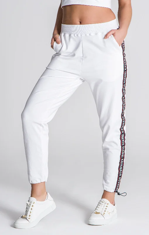 White Attitude Ribbon Joggers