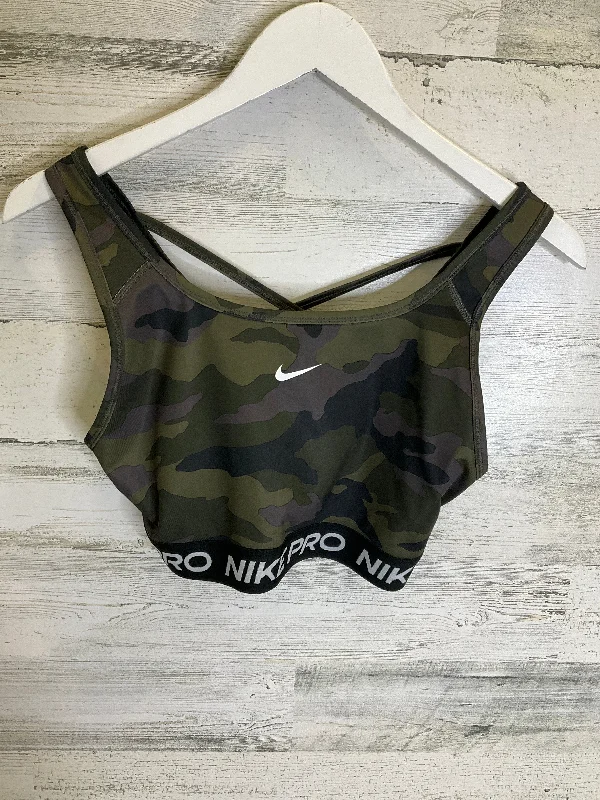 Athletic Bra By Nike Apparel In Camouflage Print, Size: L