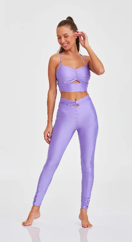 Atletika Open Front Cropped Top - Lavander