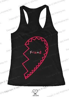 BFF Tank Tops Best Friend Matching Hearts Matching Shirts for Best Friends