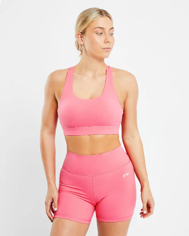 Core Sports Bra - Coral Pink