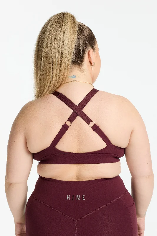 MOVEMENT BRA BURGUNDY