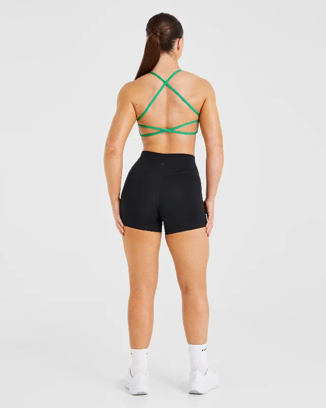 Essential Crossback Sports Bra - Emerald Green