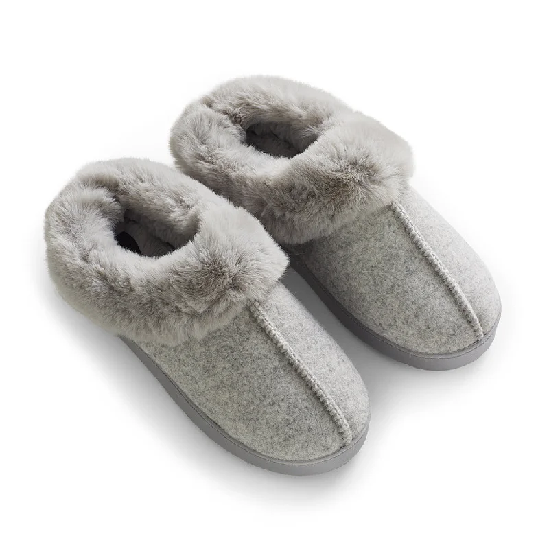 Felt Clog Slipper with Sherpa Lining