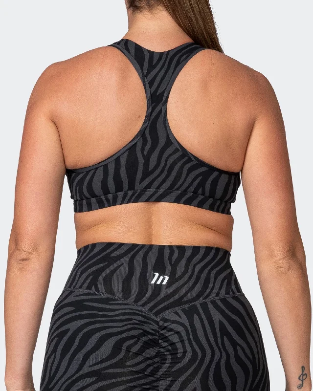 Flex Bra - Monochrome Zebra Print