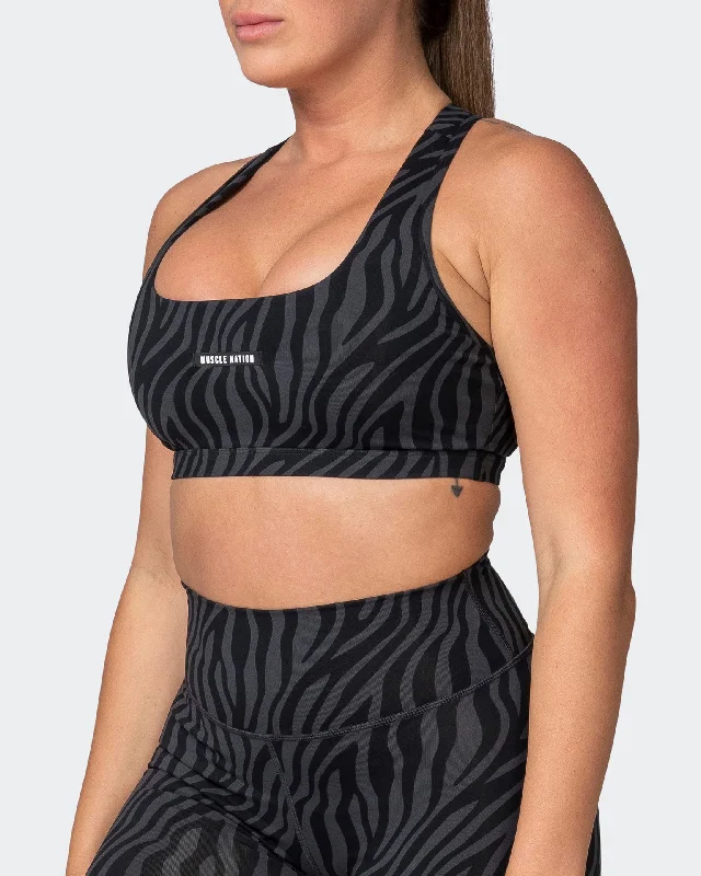 Flex Bra - Monochrome Zebra Print