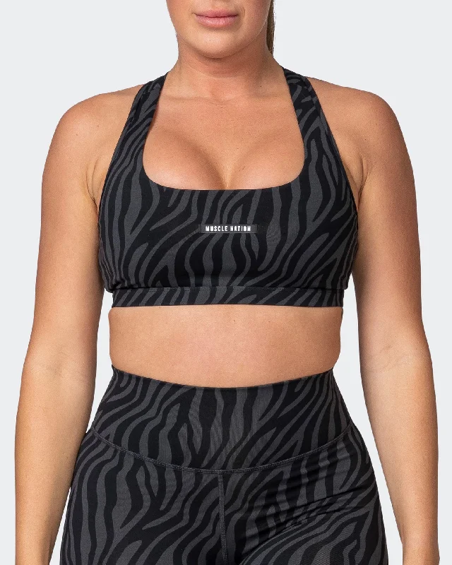 Flex Bra - Monochrome Zebra Print