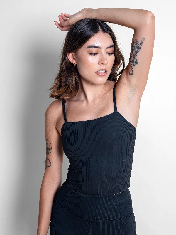 Girlfriend Collective Rib Cami Top - Black