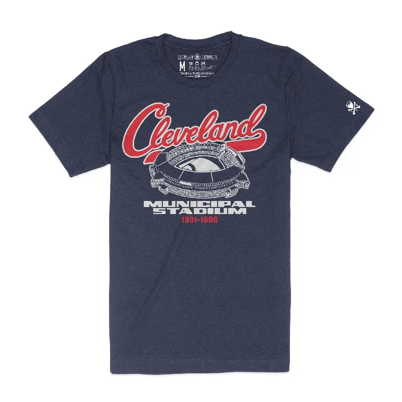 Municipal Stadium - Navy/Red - Unisex Crew T-Shirt