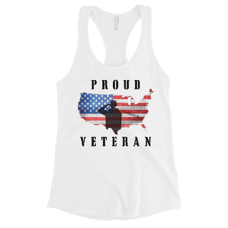 Proud Veteran Mom Shirt Womens Cute Racerback Tank Top For Workout