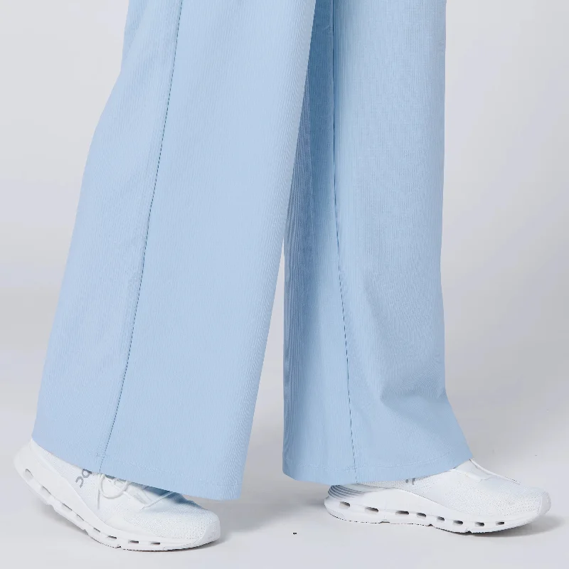 Ribbed Wide Leg Pants - Skyway