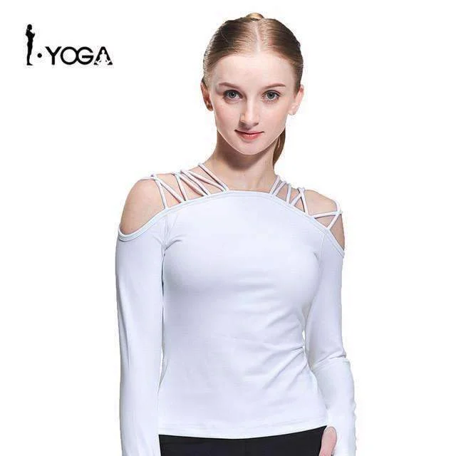 Sports Lacing Yoga Blusa Fitness Running Tanks Blouse Woman Gym Top T Shirts Outdoor Sportswear Clothing Jersey for women CXT011