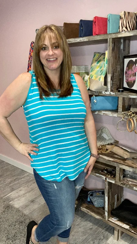 Striped Round Neck Tank