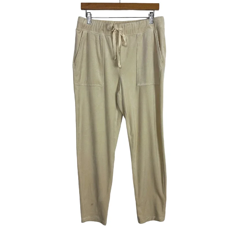 Time and Tru Beige Velour Drawstring Pants- Size M (Inseam 27”)