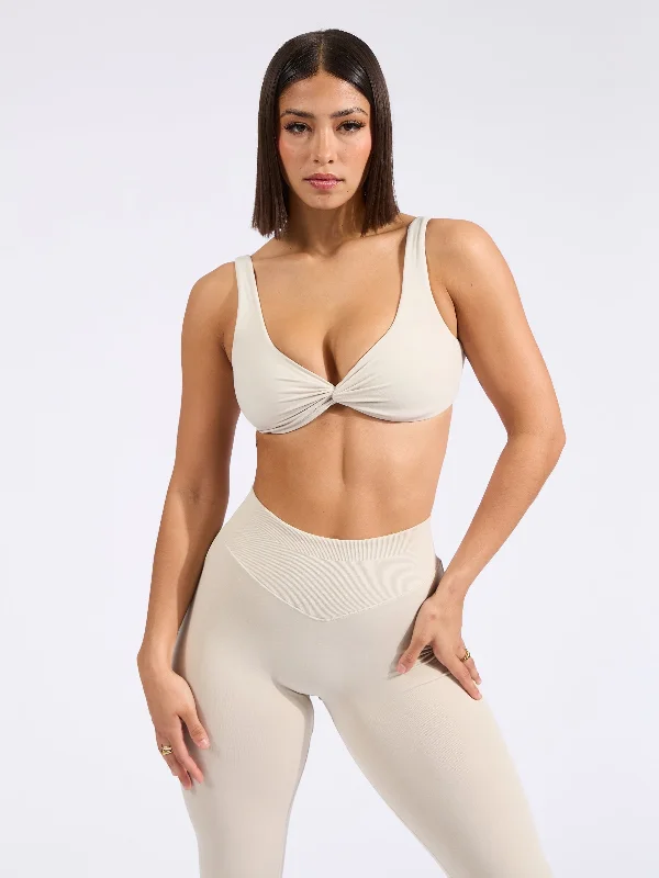 Twisted Sports Bra - Bone