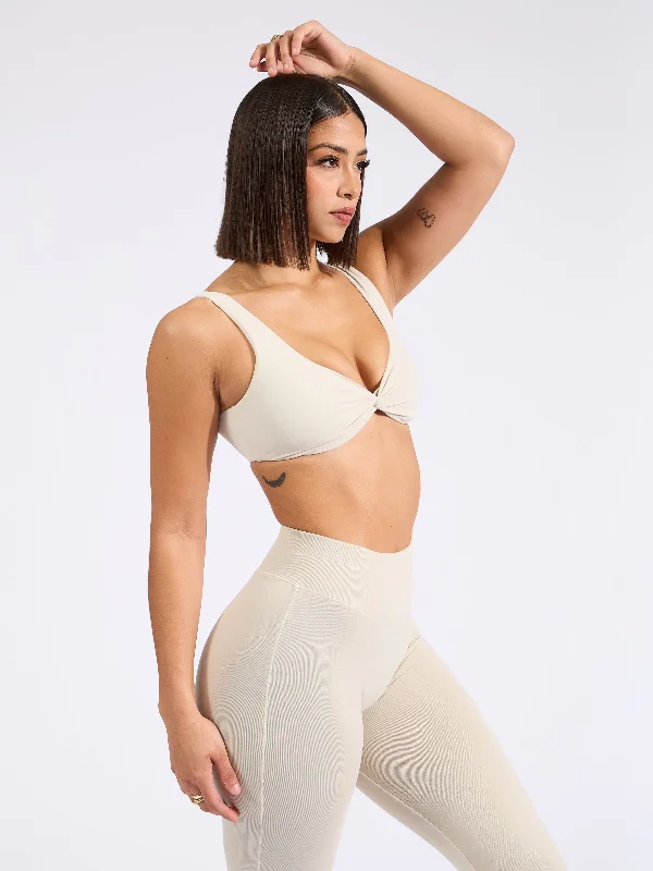 Twisted Sports Bra - Bone