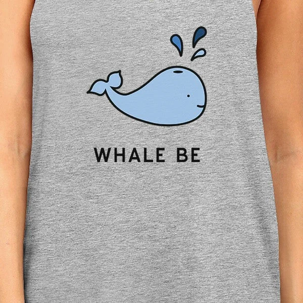 Whale Be Friend Forever BFF Matching Grey Graphic Tanks For Summer