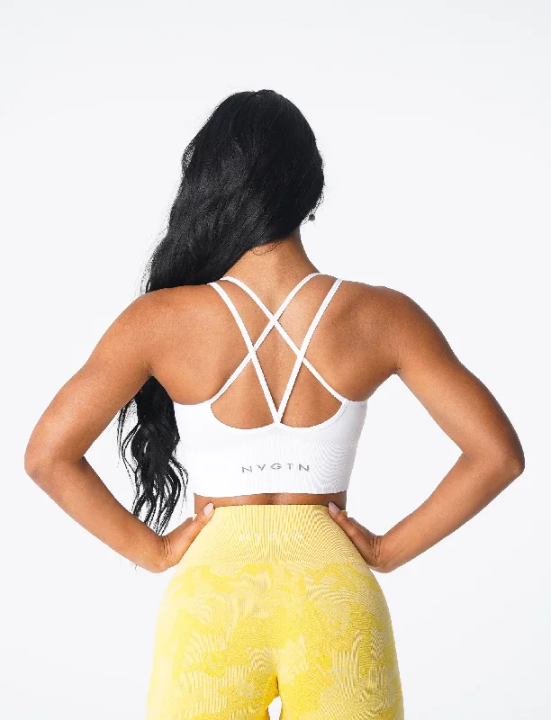 White Flourish Seamless Bra