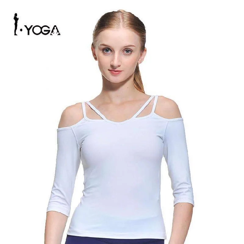 Women Half Sleeve Sport T-shirt  Fitness Yoga Tights Tank Cropped Top Gym Sportswear Clothing Blouse Running Singlet CXT009