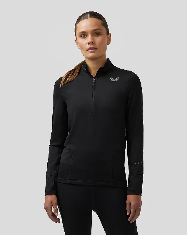 Women’s Active Long Sleeve Half Zip Midlayer Top - Black