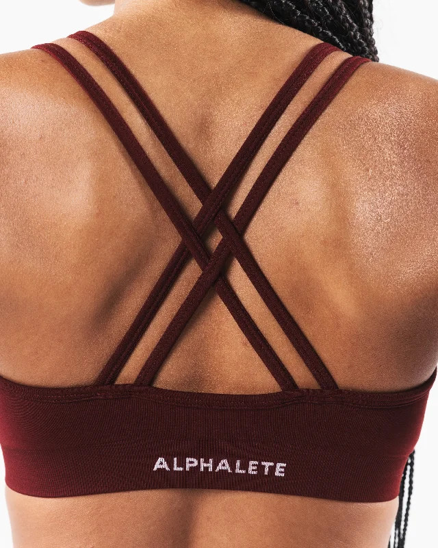 Amplify Deep V Bra - New Burgundy